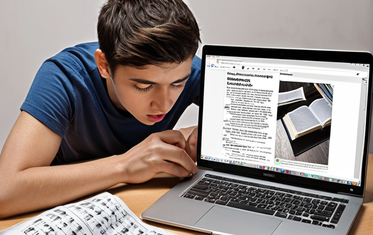 ** A student intensely focused on their laptop, surrounded by scattered notes and open textbooks. A progress bar on the screen is almost full. The scene conveys a sense of dedication and effort in completing an online course.
**