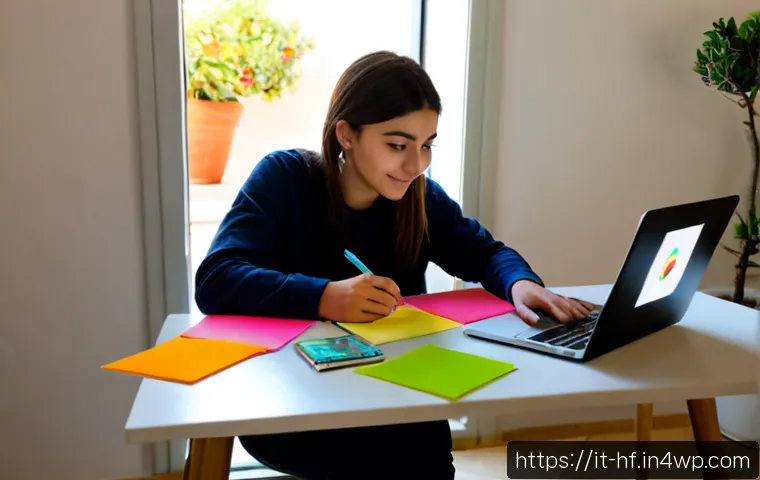 온라인 강의에서의 창의력 증진 방법 - Photorealistic Italian university student attending an online creative workshop at a bright home des...
